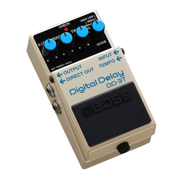 Boss DD-3T Digital Delay Pedal with Tap Tempo Footswitch - Pedal Angle