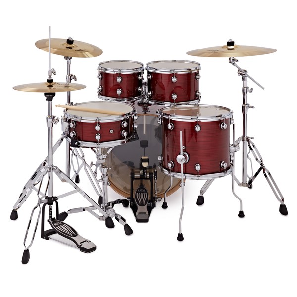 Natal Arcadia 20'' 5pc Drum Kit w/Cymbals, Red Strata