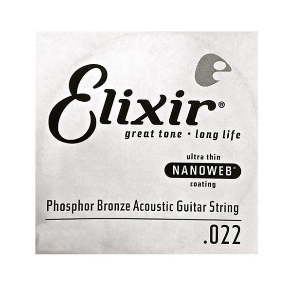 Elixir E14122 Nanoweb Phosphor Bronze Acoustic Single String, .022 - Front View