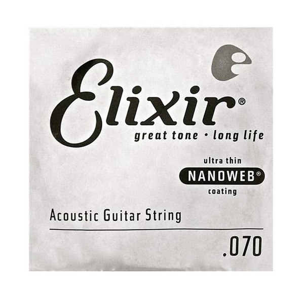 Elixir E15170 Nanoweb 80/20 Acoustic Single String, .070 - Front View