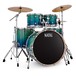 Natal Arcadia 22'' 5 Stück Drum Kit mit Becken, Blue um die Black Fade