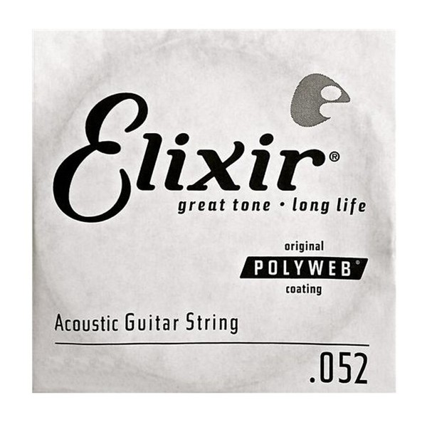 Elixir E13152 Polyweb 80/20 Acoustic Single String, .052 - Front View