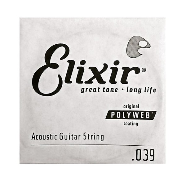 Elixir E13139 Polyweb 80/20 Acoustic Single String, .039 - Front View