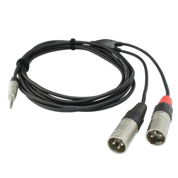 Rean Neutrik 3.5mm TRS Jack to 2 x Male XLR Plugs, 1 Metre - Top