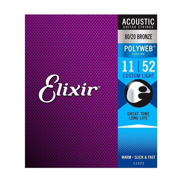 Elixir E11025 Polyweb Custom-Light Acoustic Strings, 11-52 - Main