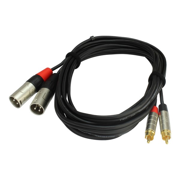 Rean Neutrik 3mt Twin RCA Phono to Twin Male XLR Cable