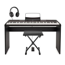 SDP-2 Digital Upright Piano by Gear4music, Bench Pack, Black