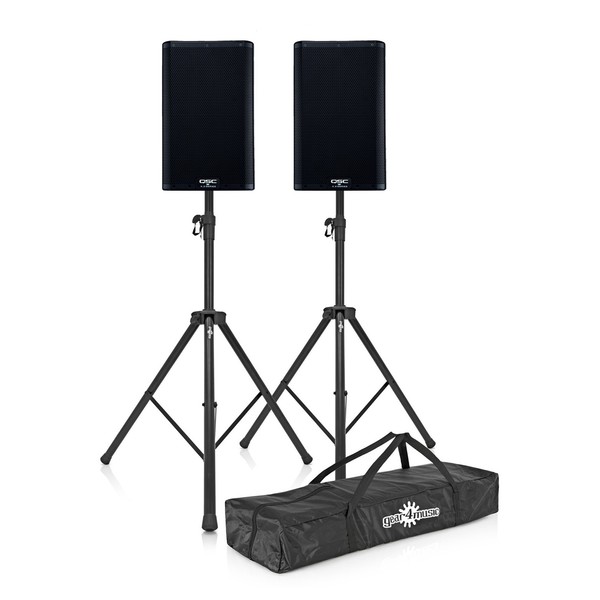 QSC K12.2 12" Active PA Speakers Pair with Stands