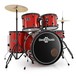 BDK-1 pełny rozmiar Starter Drum Kit marki Gear4music, czerwony