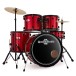 BDK-1 Full Size Starter Drum Kit by Gear4music, Red