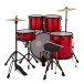 BDK-1 Full Size Starter Drum Kit by Gear4music, Red