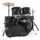 BDK-1 Full Size Starter Drum Kit + Practice Pack, Black