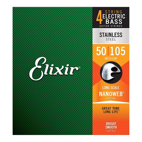 Elixir E14702 Nanoweb Medium Stainless Steel Bass Strings, 50-105 - Main