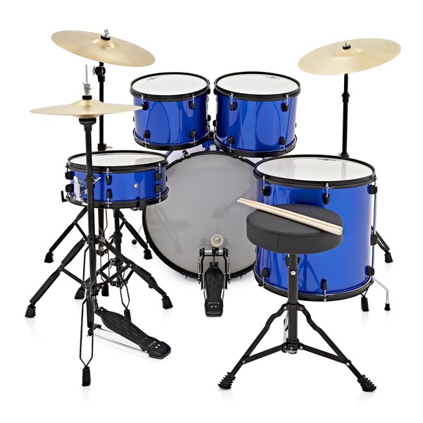BDK-1plus Full Size Starter Drum Kit by Gear4music, Blue