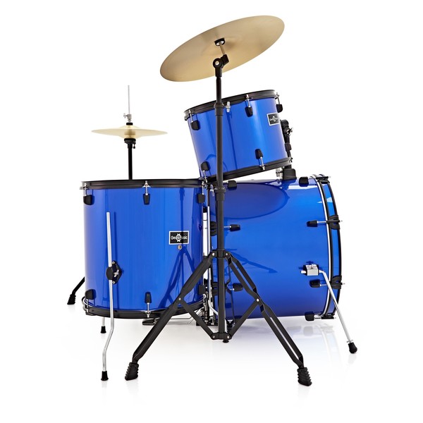 BDK-1plus Full Size Starter Drum Kit by Gear4music, Blue