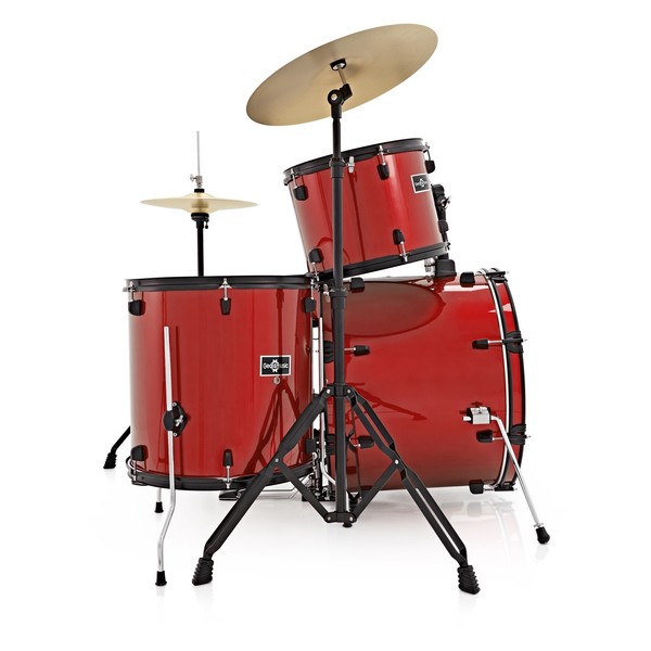 BDK-1plus Full Size Starter Drum Kit by Gear4music, Red