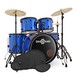 BDK-1plus Anfänger-Schlagzeug in Standardgröße mit Übungspaket, blau