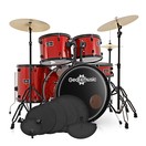 BDK-1+ Full Size Starter Drum Kit Practice Pack, Red