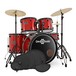 BDK 1plus    Full Size Starter Drum Kit + prax Pack, červená