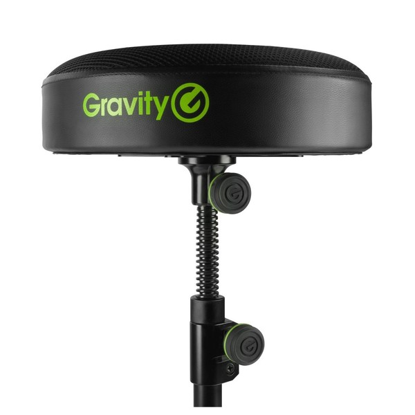 Gravity FD SEAT 1 Round Foldable Musician's Stool, Adjustable Height, Extended Side View Seat