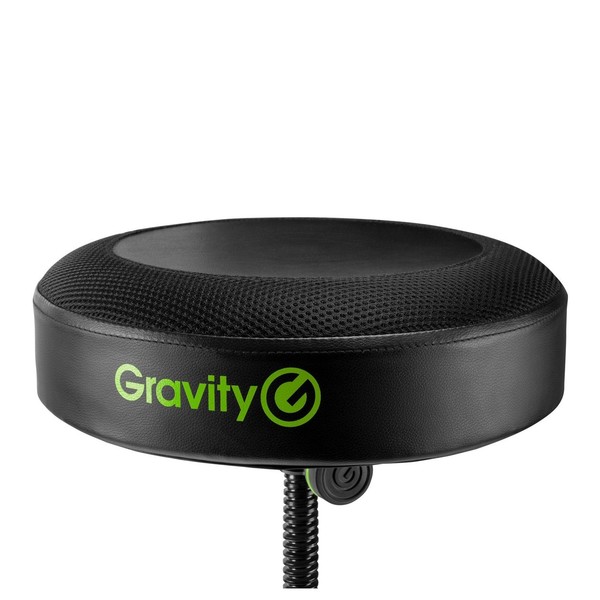 Gravity FD SEAT 1 Round Foldable Musician's Stool, Adjustable Height, Angled Side View Seat