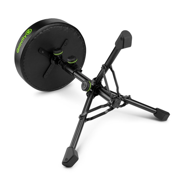 Gravity FD SEAT 1 Round Foldable Musician's Stool, Adjustable Height, Tripod Laid Down