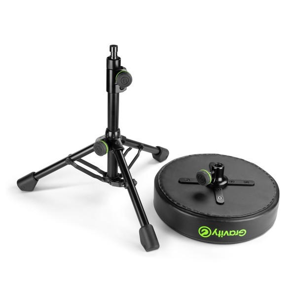 Gravity FD SEAT 1 Round Foldable Musician's Stool, Adjustable Height, Unfolded without Seat Attached