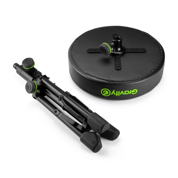 Gravity FD SEAT 1 Round Foldable Musician's Stool, Adjustable Height, Folded without Seat Attached