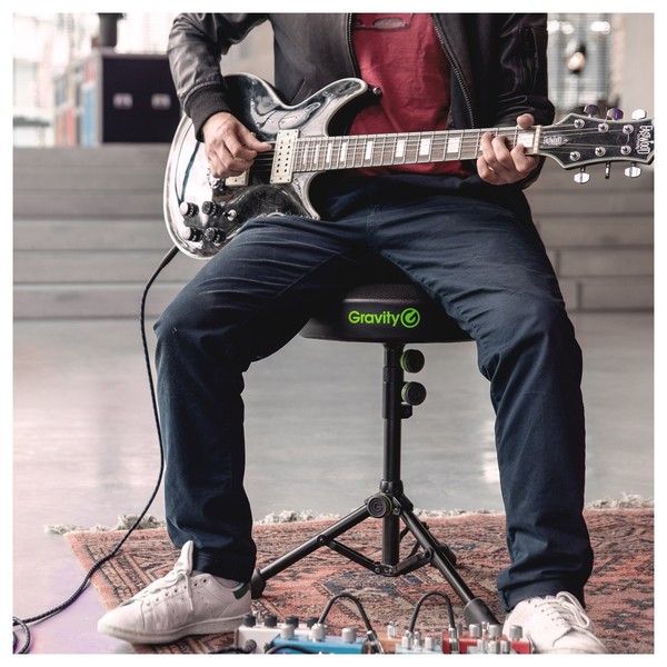 Gravity FD SEAT 1 Round Foldable Musician's Stool, Adjustable Height, Guitar Lifestyle 2