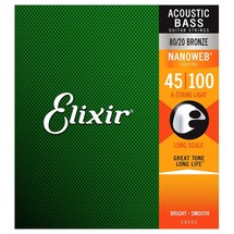 Elixir E14502 Nanoweb Phosphor Bronze Bass Strings, 45-100