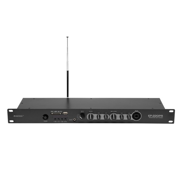 Omnitronic EP-220PR Preamplifier with Audio Player and FM Radio, Front Tilted
