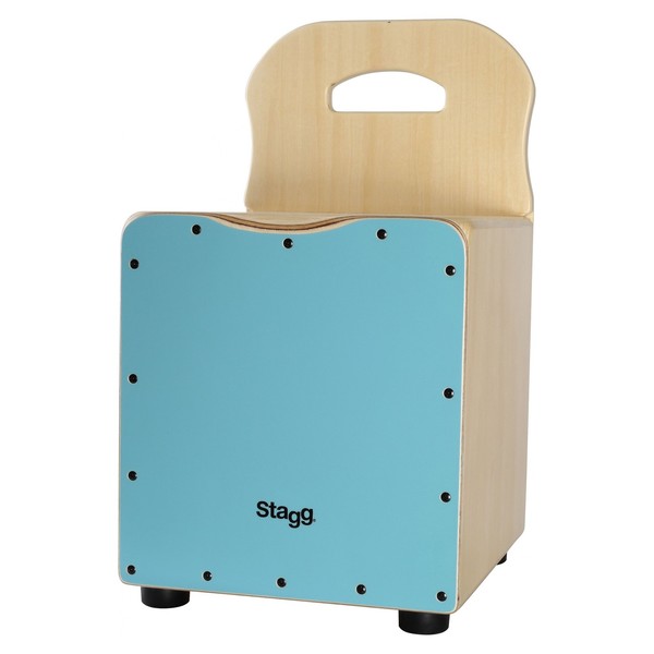 Stagg Kids Cajon With Back Rest, Blue - front