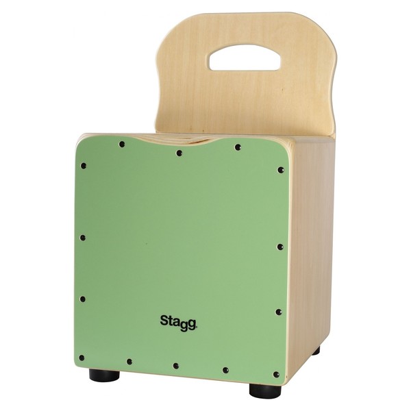 Stagg Kids Cajon With Back Rest, Green - front