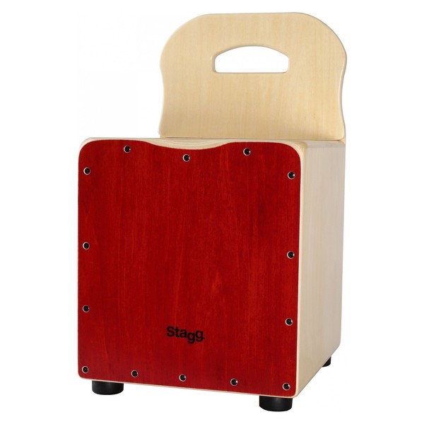 Stagg Kids Cajon With Back Rest, Red - front