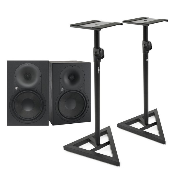 Mackie XR824 Active Studio Monitors with Stands