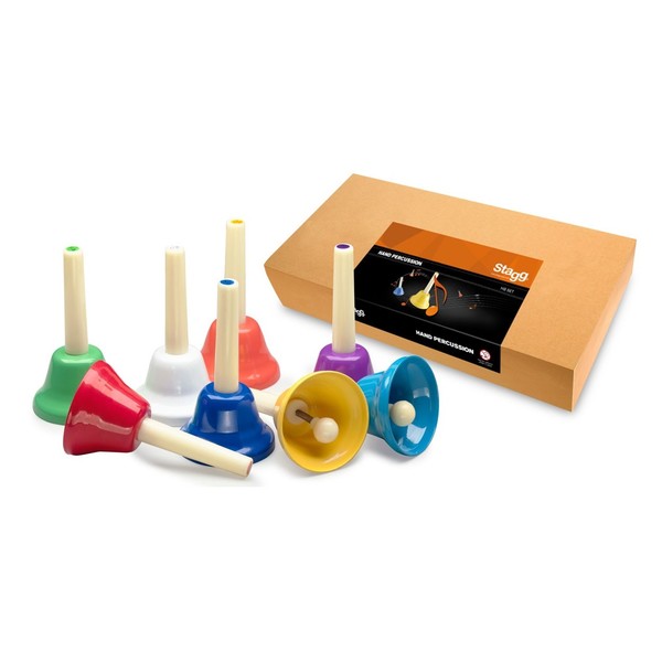 Stagg 8-Note Handbell Set, Colour-Coded