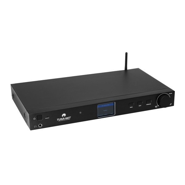 Omnitronic Tuna-Net 19'' Internet Radio with DAB+ and Bluetooth, Front Tilted Angled Right