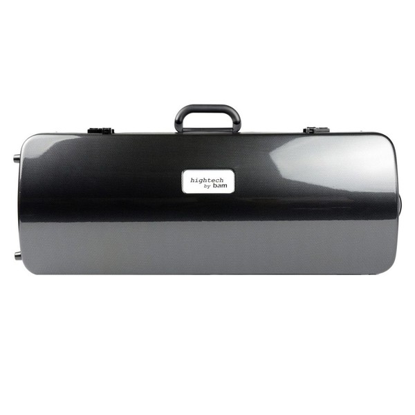 BAM 2005XLC Hightech Double Violin Case, Black Carbon Look - Front View