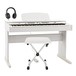 <p>Pianino Cyfrowe DP-6 marki Gear4music + Pakiet Akcesoriów, Białe</p>
