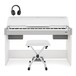 DP-7 Compact Digital Piano by Gear4music w/ Accessories, White & Grey