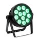 EUROLITE LED 4C-12 Silent Slim Spot, Front Angled Right Lit Green