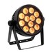 EUROLITE LED 4C-12 Silent Slim Spot, Front Angled Right Lit Yellow