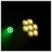 EUROLITE LED 4C-12 Silent Slim Spot, Front Angled Down Lit Yellow and Green
