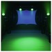 EUROLITE LED 4C-12 Silent Slim Spot, Front Stage Preview Angled Up and Down Lit Green