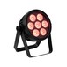 Eurolite LED 4C-7 Silent Slim Spot, Front Angled Right Lit Red