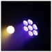 Eurolite LED 4C-7 Silent Slim Spot, Front Angled Down Lit Blue/Yellow Preview