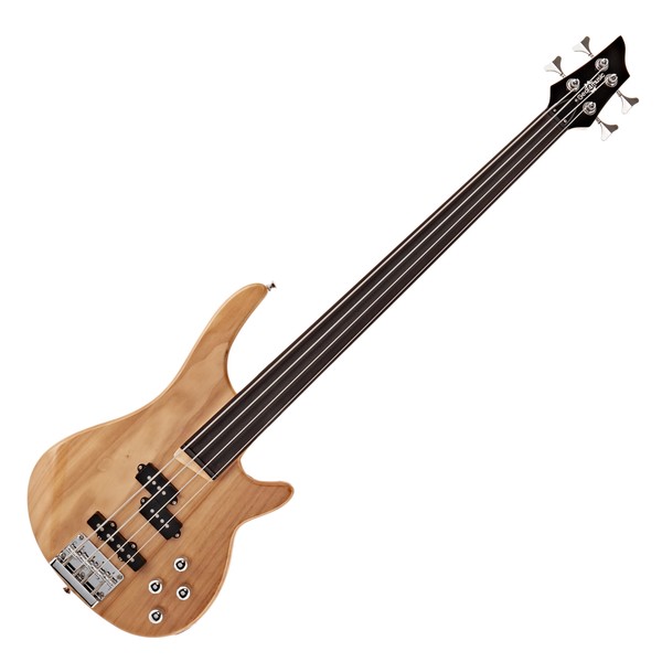 Chicago Fretless Bass Guitar by Gear4music, Natural Main