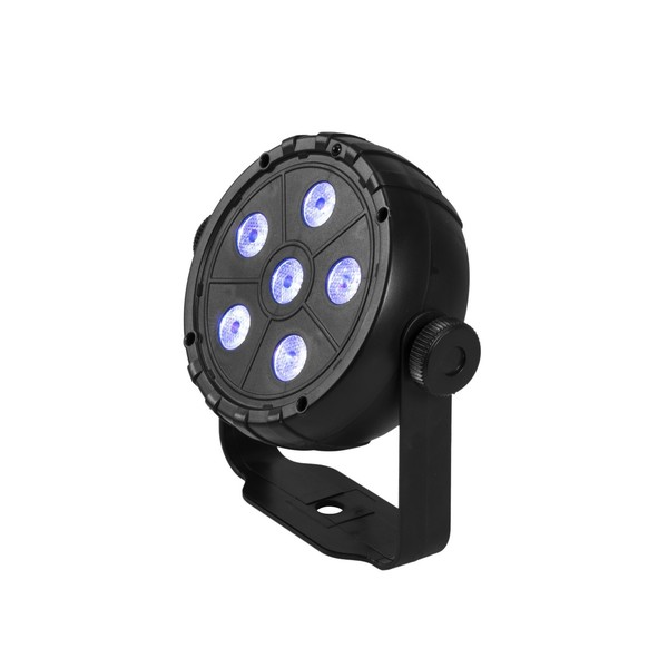 Eurolite LED PK-3 USB TCL Spot, Front Angled Left Lit Blue