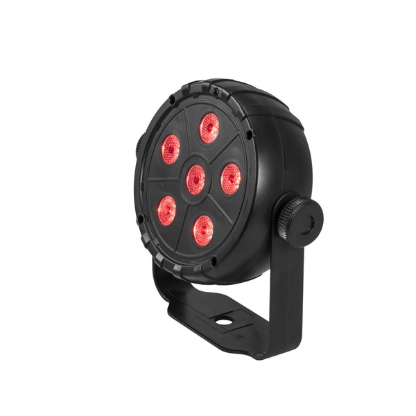 Eurolite LED PK-3 USB TCL Spot, Front Angled Left Lit Red