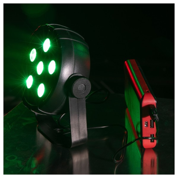 Eurolite LED PK-3 USB TCL Spot, Stage Preview Angled Left Lit Green